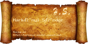 Harkányi Sándor névjegykártya