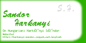 sandor harkanyi business card